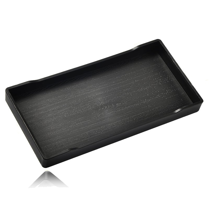 VCREATC Small Black Mini Tray (8 inch x 4 inch) for Kitchen Counter, Bathroom for Vanity Items, Coffee Accessory, Bar, Serving Seasoning, Salt and Pepper, Soap, Perfume or Display Use. - Image 1