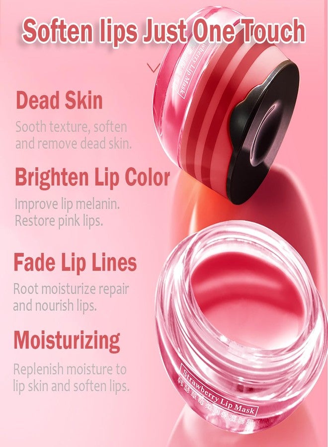 Tiejdhr 2PCS Strawberry & Honey Lip Balm, Hydrating Propolis Sleeping Mask, Moisturizing & Prevention of Dry and Cracked Skin, Scrubs Exfoliator, Repair Nourishes the Lip - Image 5