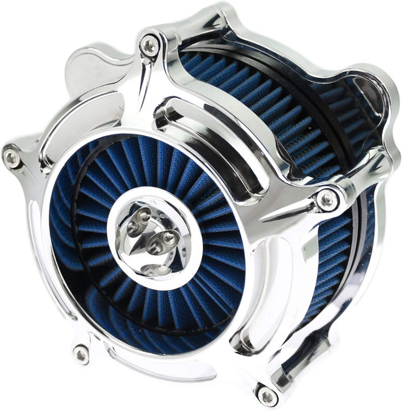 QASULER Motorcycle Chrome Air Cleaner Intake Kit - Image 4