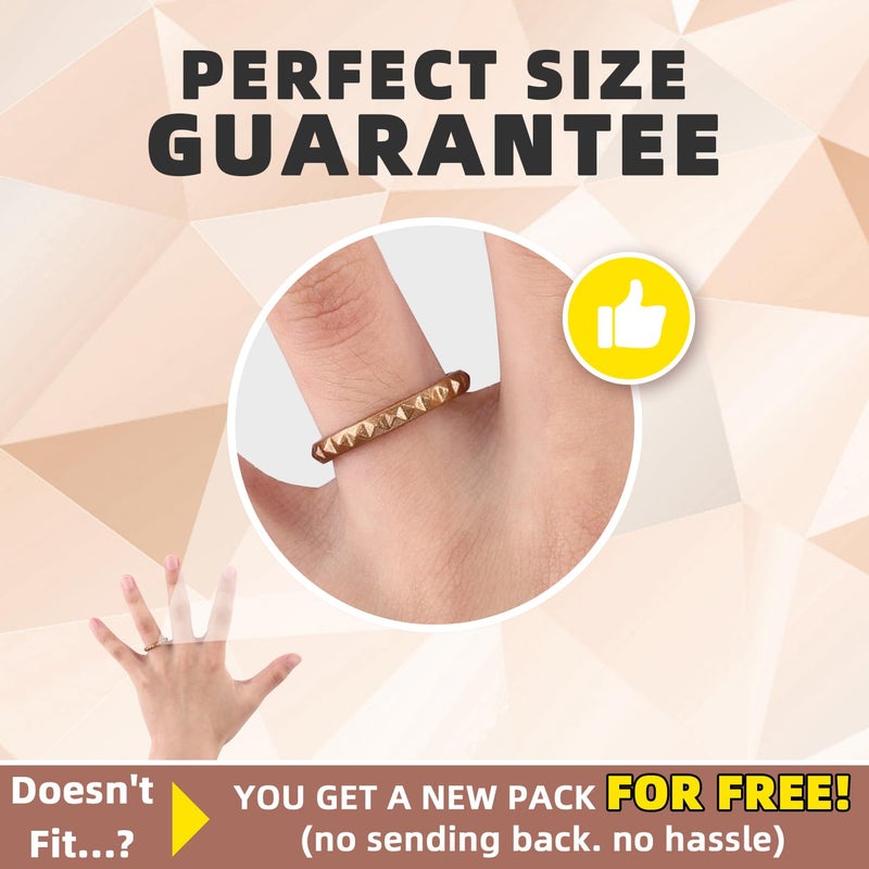 Egnaro Silicone Wedding bands women:2.5mm Wide - 2mm Thick Gold and Silver Rubber Rings with Half Size,4-8 Variety Multipack - Image 5