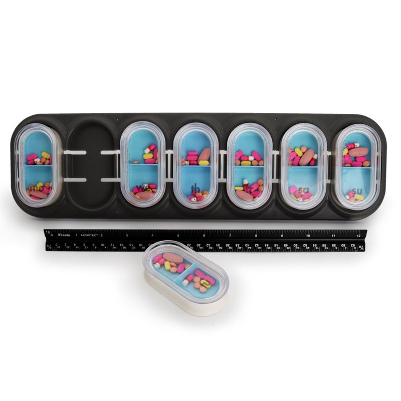 EQUADOSE Weekly Pill Organizer, Extra Large 7-Day Vitamin Jumbo Case with Removable Pods, Oversized Medication Carrier for Easy Travel and Daily Health Management, Travel-Friendly - Image 1