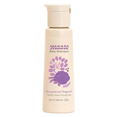 Maate Baby Shampoo | Kids Shampoo for Soft & Shiny Baby Hair | Sulphate Free Shampoo for Daily Use | pH Balanced, Soap Free & Tear-Free Mild Shampoo | Natural & Vegan (50 ml) - Image 1
