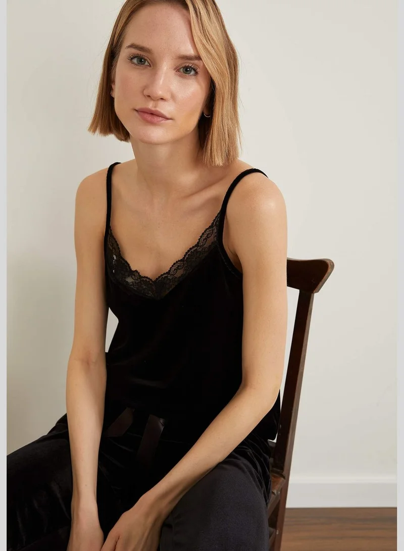 DeFacto Woman Homewear Regular Fit V Neck Knitted Tops