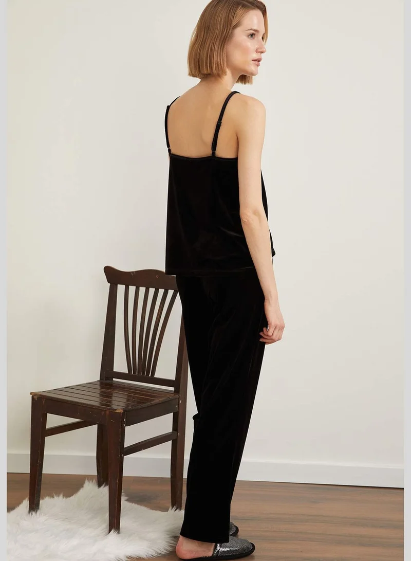 DeFacto Woman Homewear Regular Fit V Neck Knitted Tops