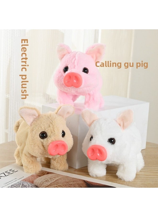 Electric Plush Rope Piggy Simulation Call Walking Swing Electronic Pet Play Home Doll Doll Children's Toy-Color:Large Pink  - Image 2