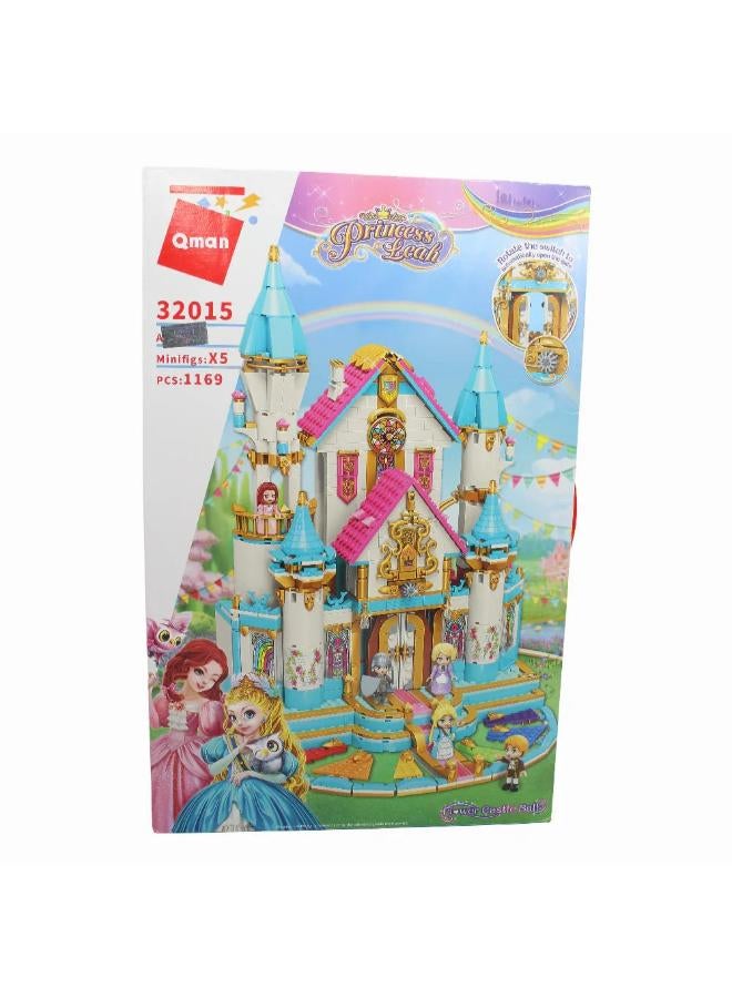 Qman Princess Leah Flower Castle Ball Building Blocks - 1169 Pcs - Image 1