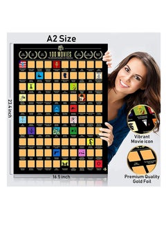 Y&D Scratch Off Poster 100 Movies Poster - 42 x 60cm Bucket List Movie Easy to Scrape Down Best Birthday for Lovers  - Image 3