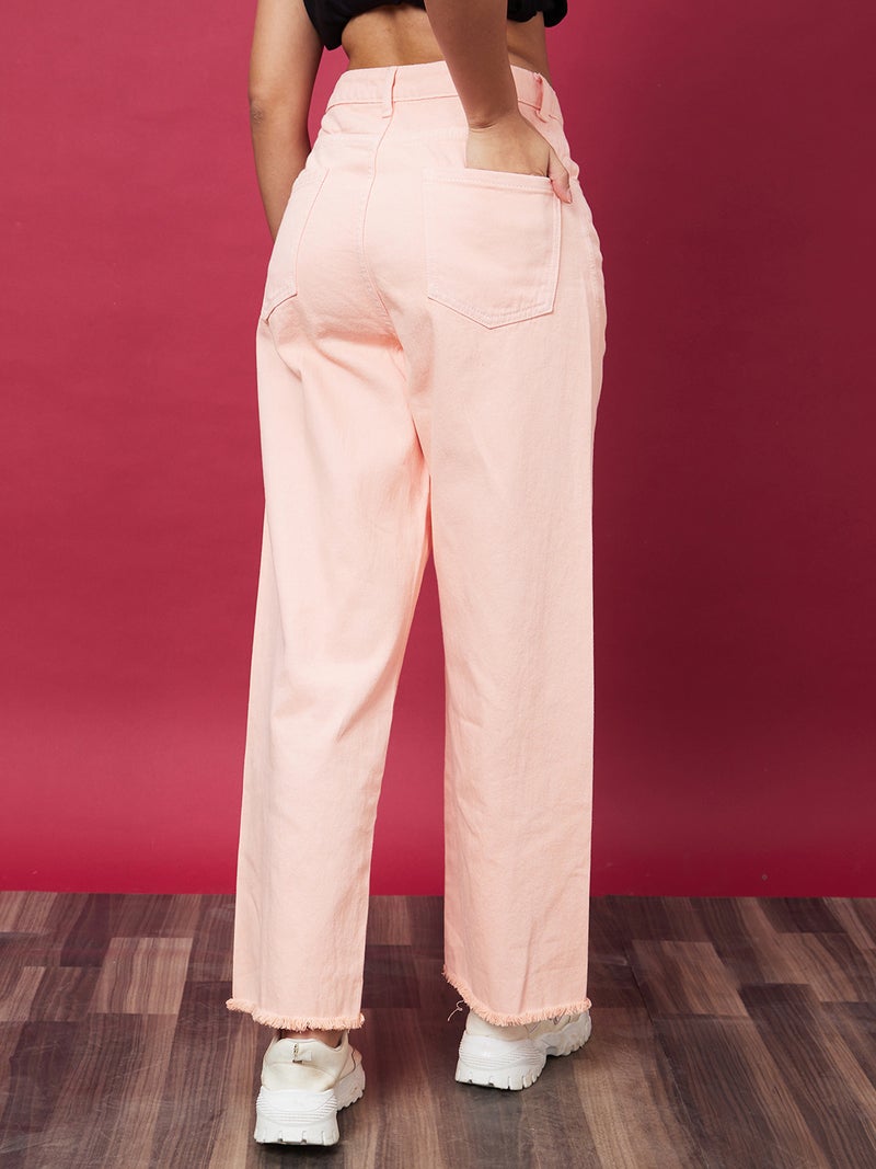 globus Globus Women Wide Leg Mid-Rise Pure Cotton Jeans  - Image 3