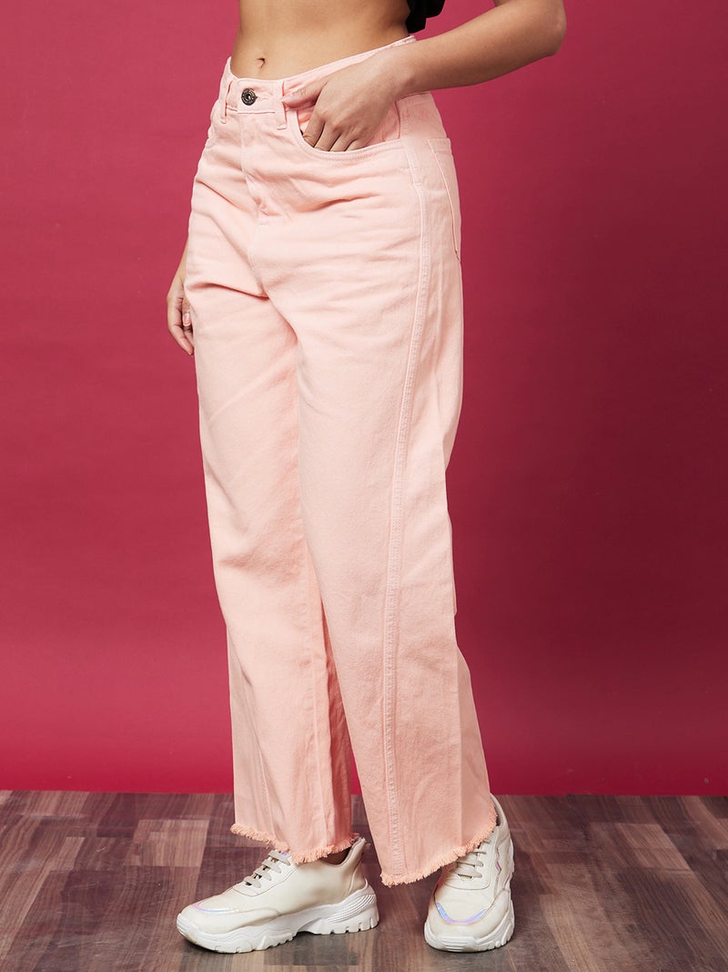 globus Globus Women Wide Leg Mid-Rise Pure Cotton Jeans  - Image 2