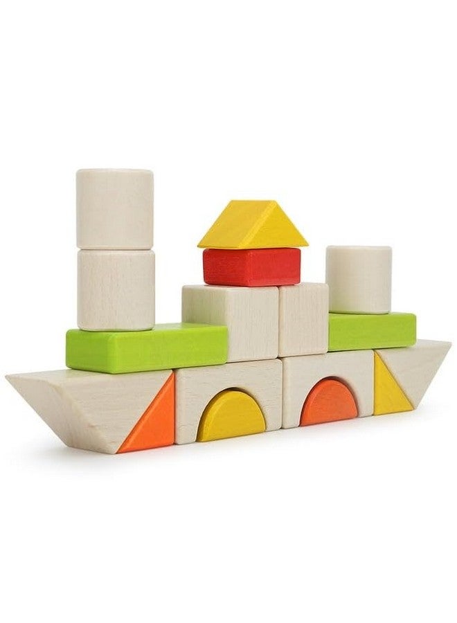 BLiSS HUES 50 Pcs Wooden Building Blocks Toy for Toddlers & Kids Boys Girls- Multi Color- Stacking & Building Toys for Hours of Fun & Creativity - Image 2