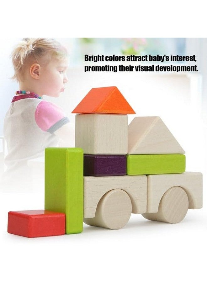 BLiSS HUES 50 Pcs Wooden Building Blocks Toy for Toddlers & Kids Boys Girls- Multi Color- Stacking & Building Toys for Hours of Fun & Creativity - Image 3