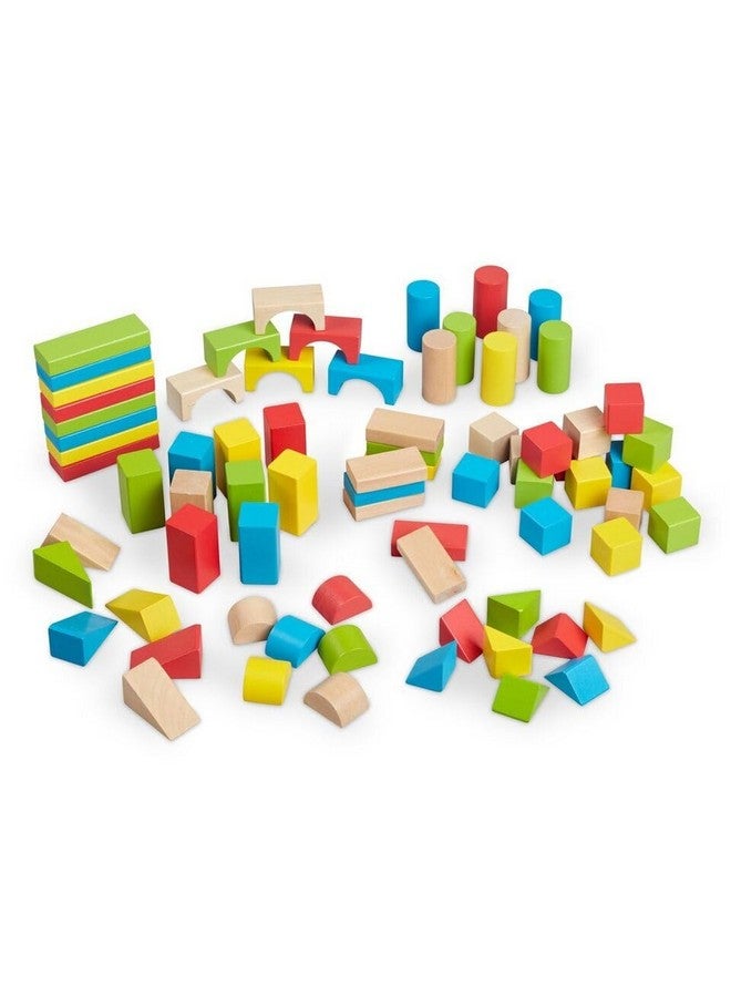 BLiSS HUES 50 Pcs Wooden Building Blocks Toy for Toddlers & Kids Boys Girls- Multi Color- Stacking & Building Toys for Hours of Fun & Creativity - Image 5