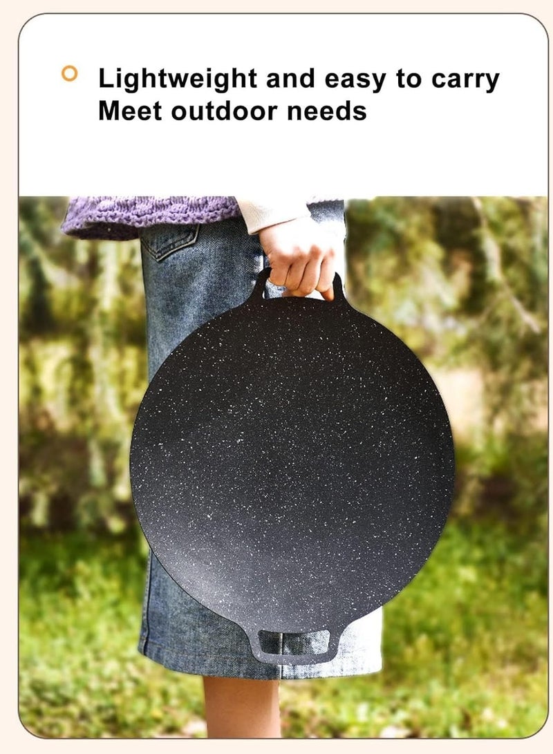 هاهاهاي مقلاة شواء مقاس 30 سم ، مقلاة شواء رقيقة ، طبق شواء كوري ، مقلاة شواء مستديرة ، مقلاة شواء ، مقلاة شواء مطلية غير لاصقة للعائلة ، رحلة حفلة وخارجية (أسود) - Image 5