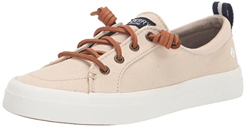 Sperry womens Crest Vibe Linen Sneaker, Oat, 8.5 Wide US - Image 1