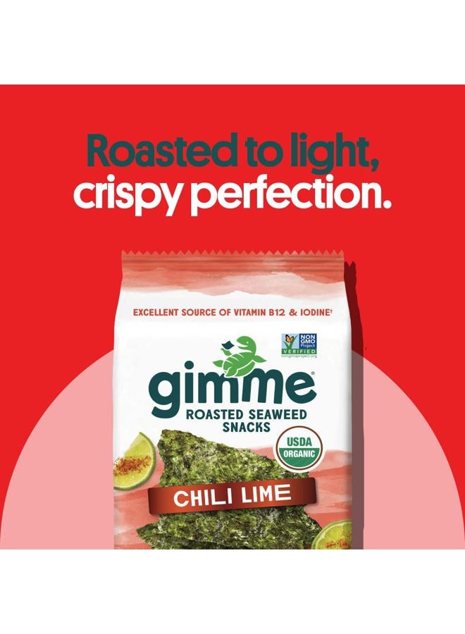 Gimme وجبات خفيفة من الأعشاب البحرية المحمصة العضوية الممتازة، فلفل حار وليمون، 6 قطع، كيتو، نباتي، خالي من الغلوتين، مصدر رائع لأوميغا 3 واليود، وجبة خفيفة صحية للأطفال والبالغين - Image 4
