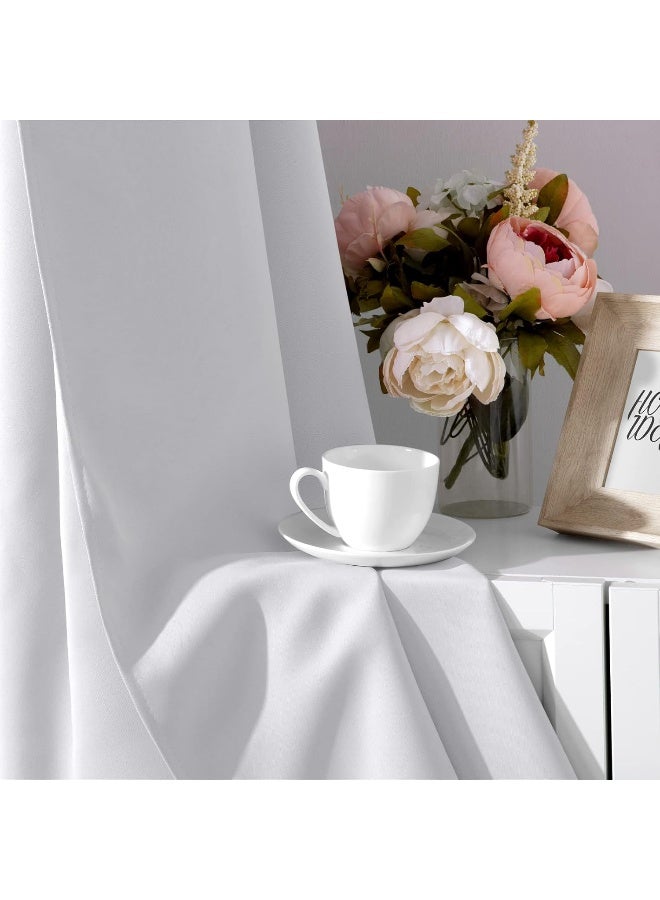 HOMEIDEAS Greyish White Blackout Curtains 42 X 84 Inch 2 Panels Room Darkening Bedroom Curtains, Thermal Grommet Light Blocking Window Curtains for Living Room - Image 5