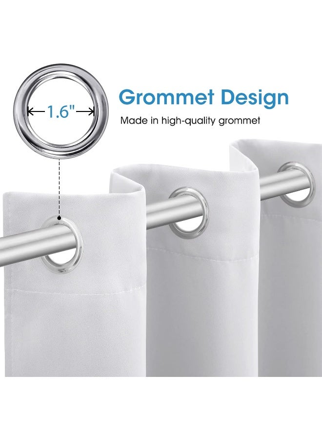 HOMEIDEAS Greyish White Blackout Curtains 42 X 84 Inch 2 Panels Room Darkening Bedroom Curtains, Thermal Grommet Light Blocking Window Curtains for Living Room - Image 4