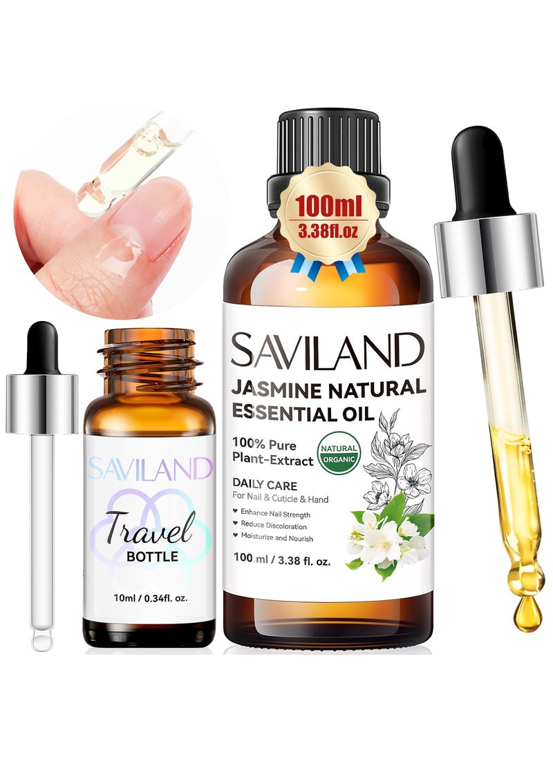 Saviland SAVILAND Jasmine Essential Oil for Cuticle Nails Hands Ultra Repairing Cuticle Oil 100 Pure PlantBased Nail Strengthener Hand Oil for Dry Hand Damaged Cuticle Weak Nail Care with Travel Bottle Home 