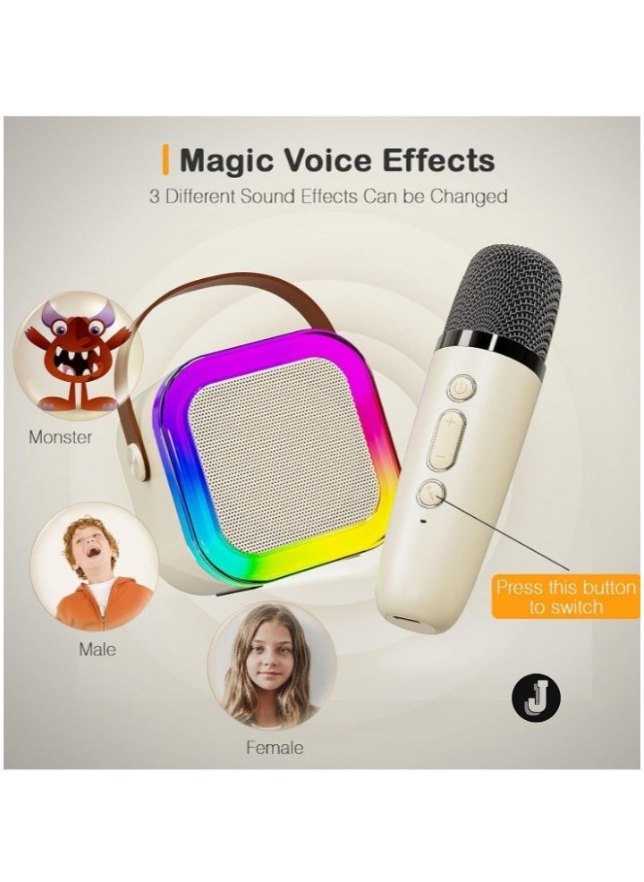 JAJEEK NEW Mini Karaoke Machine with 2 Wireless Microphones – Portable Bluetooth Speaker for Kids and Adults - Image 3