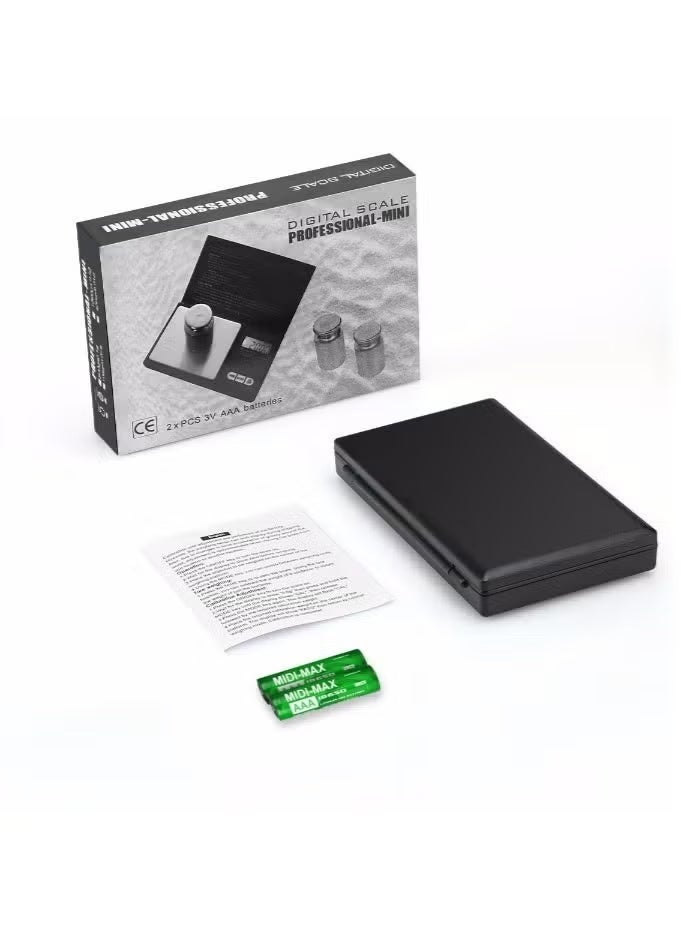 ميزان ديجيتال LCD صغير متنقل لوزن المجوهرات والذهب ميزان ميكرو جرام 0.01غ-100غ ميزان إلكتروني للقهوة ميزان جيبي ، أسود - Image 3