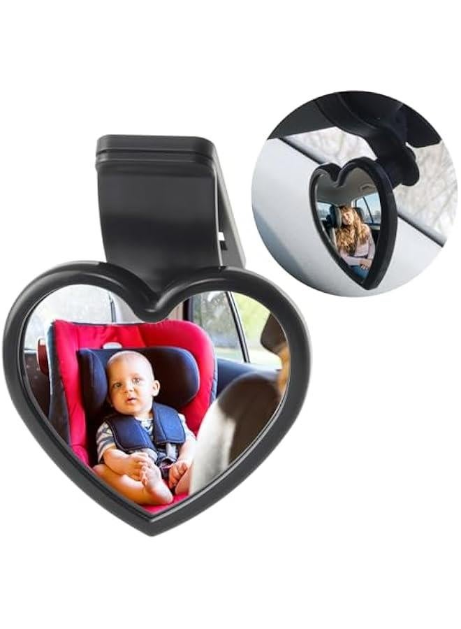 360 Degree Adjustable Rear Facing Baby Car Mirror for Babies, Kids, and Infants - Convex Love Mirrors for Automotive Interior with Clip-on Installation - See Your Rear Kids Easily! - Image 1