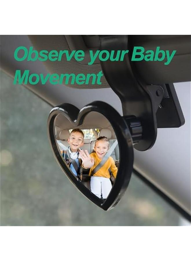 360 Degree Adjustable Rear Facing Baby Car Mirror for Babies, Kids, and Infants - Convex Love Mirrors for Automotive Interior with Clip-on Installation - See Your Rear Kids Easily! - Image 5