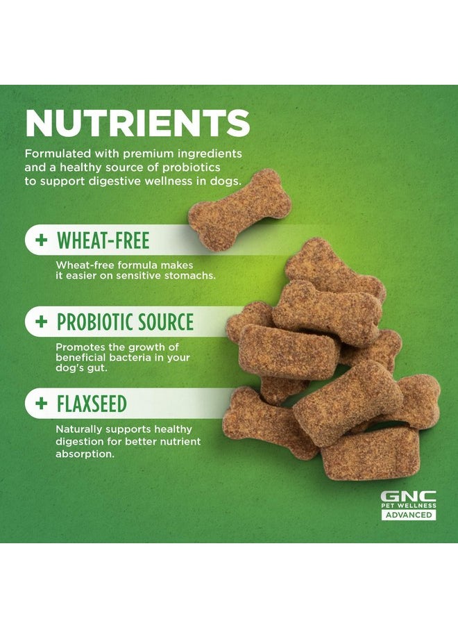 GNC - GNC Pets Advanced Digestion Dog Supplements for All Dogs | 90 ct Soft Chew Dog Digestive Supplements with Flaxseed and Probiotics | Chicken Flavor Dog Supplements for Digestive Support and Gut Health - Image 1