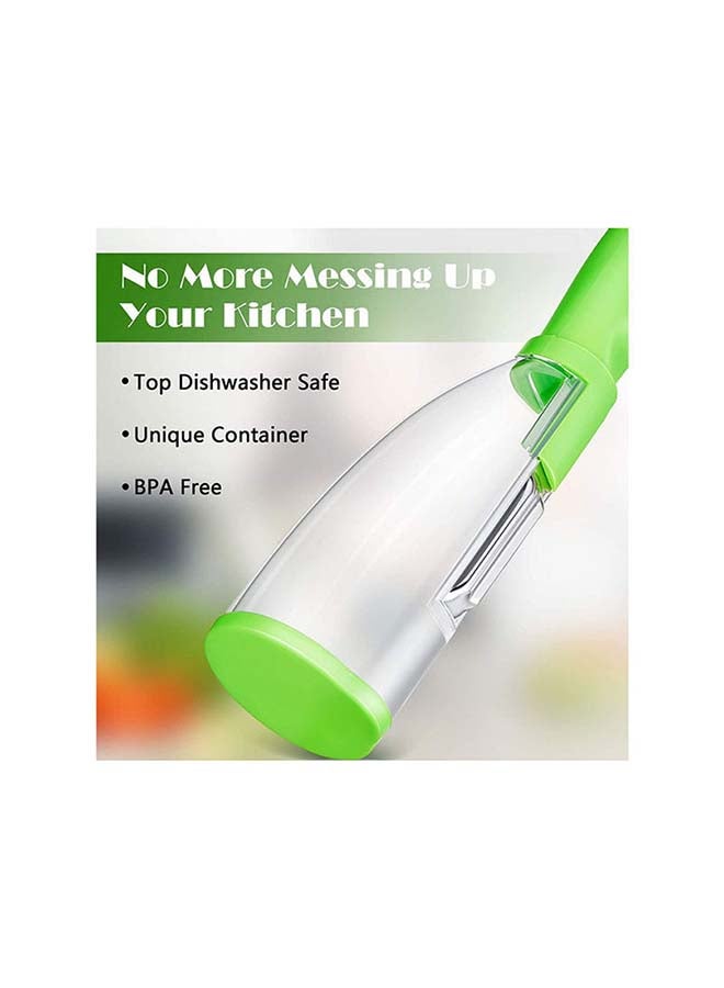Vegetable Peeler With Container Storage Box Green 20x3cm - Image 5