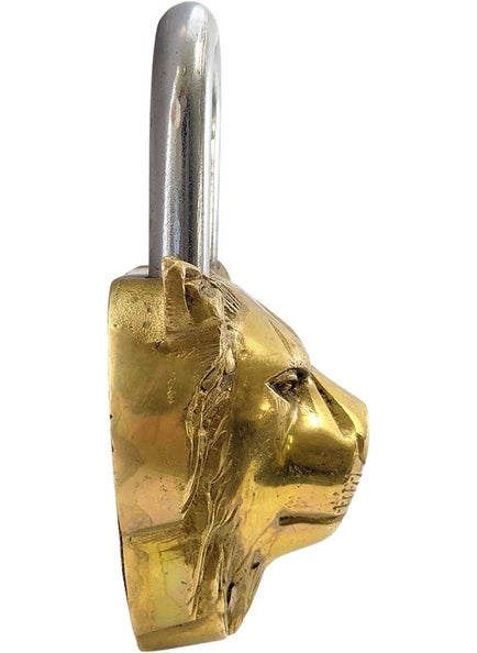GURU JEE GURU JEE Handmade Solid Brass Lion Padlock with 2 Keys Beautiful Fully Functional Lock Sturdy EyeCatching Detailed Design Gifts Showpiece  - Image 5