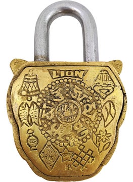 GURU JEE GURU JEE Handmade Solid Brass Lion Padlock with 2 Keys Beautiful Fully Functional Lock Sturdy EyeCatching Detailed Design Gifts Showpiece  - Image 2