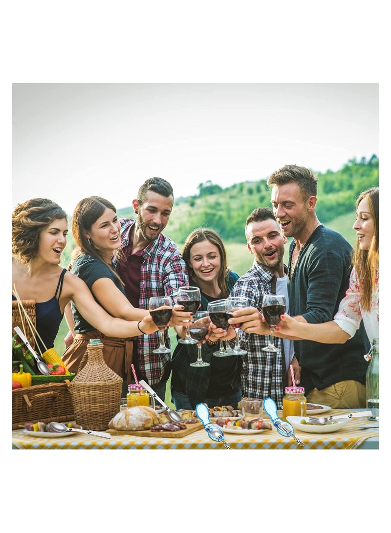 Excefore Foldable Fork and Spoon Set 3Pcs Portable Silverware Set with Case Stainless Steel Folding Spoon Fork Set Portable Utensils Set Flatware Travel Utensils for Travel Camping Picnic Outdoor Activities - Image 5