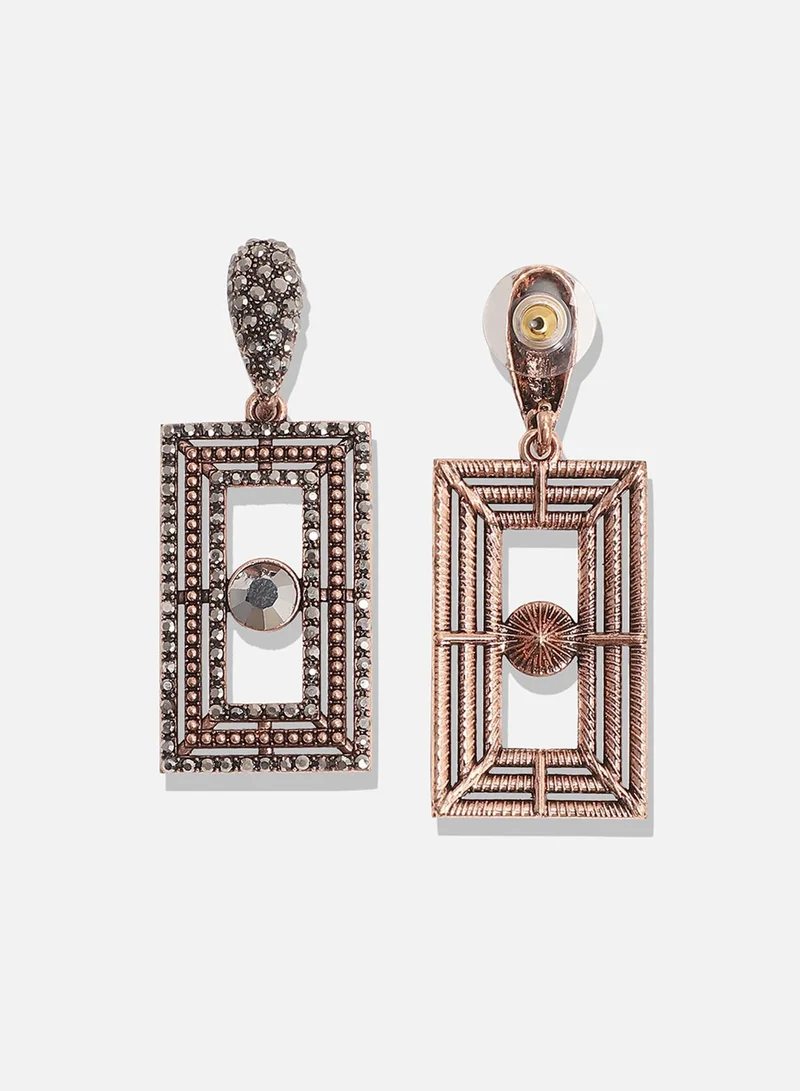 SOHI Square Crystal Eye Artificial Drop Earring Jewellery