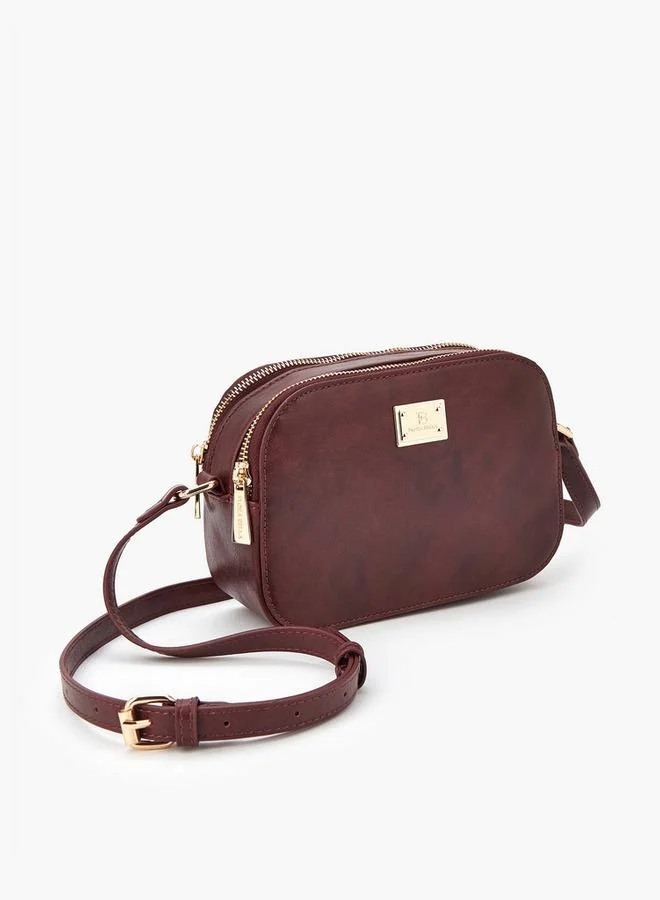 فلورا بيلا من شو إكسبرس حقيبة كروس بودي صلبة بحزام قابل للتعديل وإغلاق بسحاب