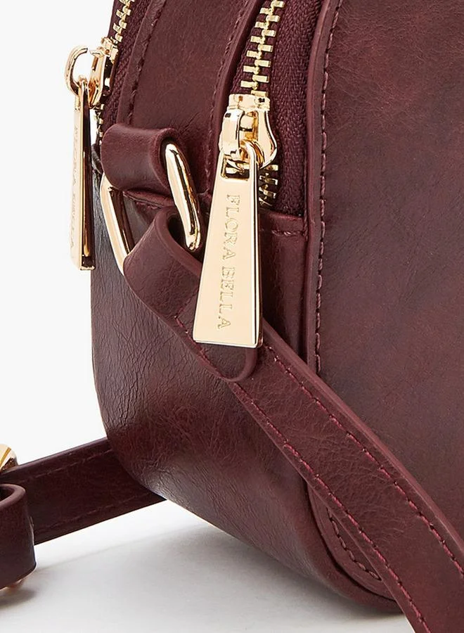 فلورا بيلا من شو إكسبرس حقيبة كروس بودي صلبة بحزام قابل للتعديل وإغلاق بسحاب