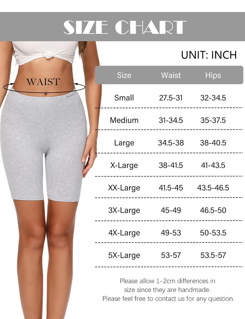 Molasus Womens Boxer briefs Cotton Boy Shorts Underwear Anti Chafing Bike Short Long Leg Under Shorts Multicolor 4 Pack Size 6 - Image 5