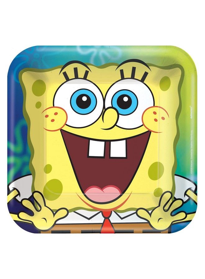 Amscan Spongebob Birthday Party Supplies Bundle Pack Includes Dessert Cake Paper Plates 24 Count - Image 3