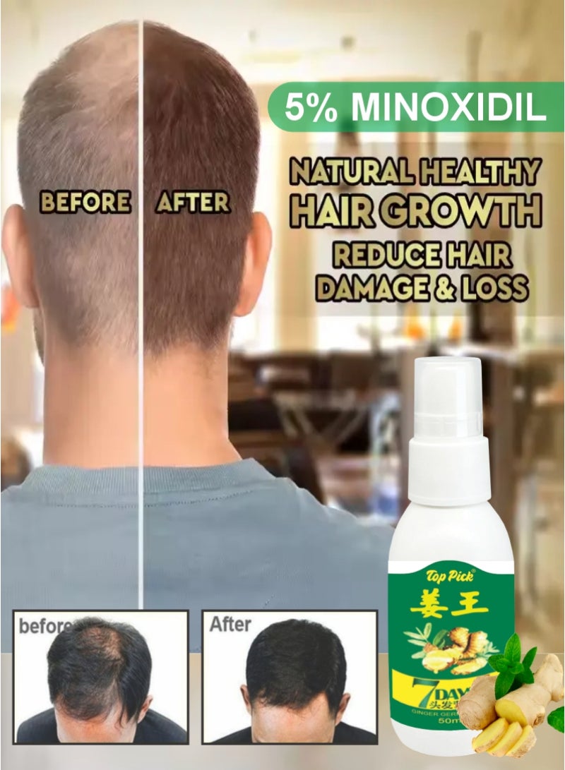 Top Pick Hair Growth Oil Serum For Damaged Hair Treatment 7 Days Ginger 50ml