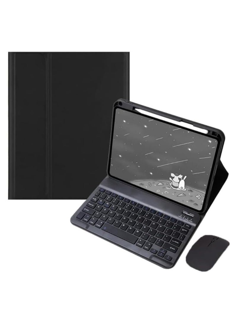 Arabic and English Tablet Keyboard Case for Xiaomi Redmi Pad Pro 12.1 Inch (2024), Detachable Wireless Keyboard Pencil Holder Slim Leather Smart Cover with Mouse