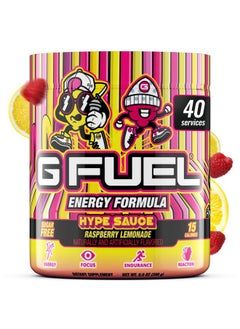 G Fuel Hype Sauce Energy Powder, Sugar Free, Clean Caffeine Focus Supplement, Water Mix, Raspberry Lemonade Flavor, Focus Amino, Vitamin + Antioxidants Blend, 9.8 Oz (40 Servings)  - Image 1