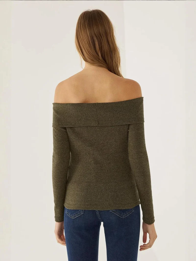 Hiccup Green Off Shoulder Jersey Top for Women | Best Price UAE