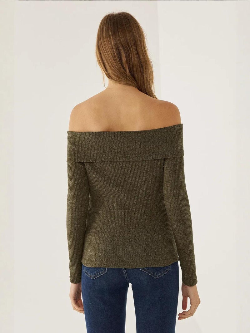 HICCUP Off Shoulder Jersey Top - Image 4