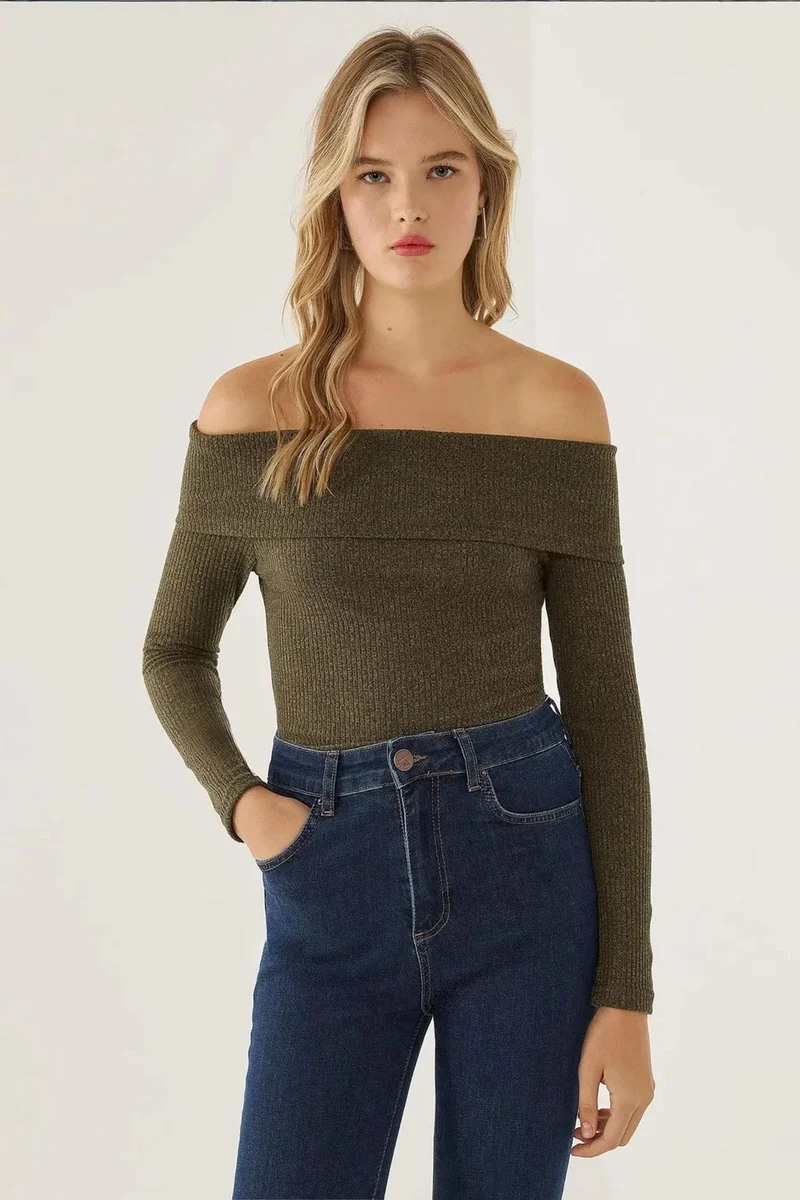 Hiccup Off Shoulder Jersey Top
