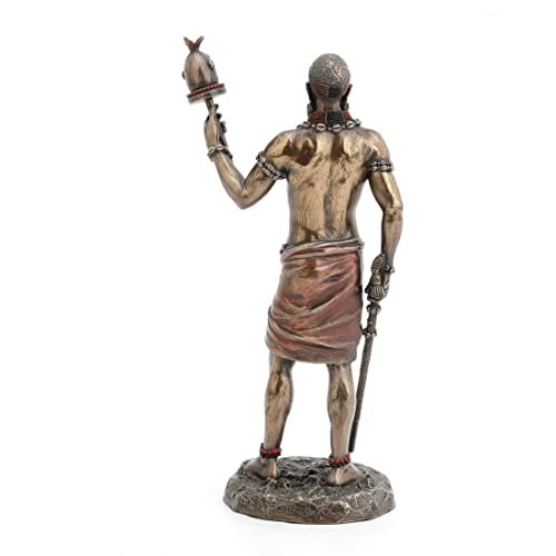Unicorn Studio Veronese Design 8 7/8 Inch Ellugua God of Travelers African Orisha Resin Statue Bronze Finish - Image 5