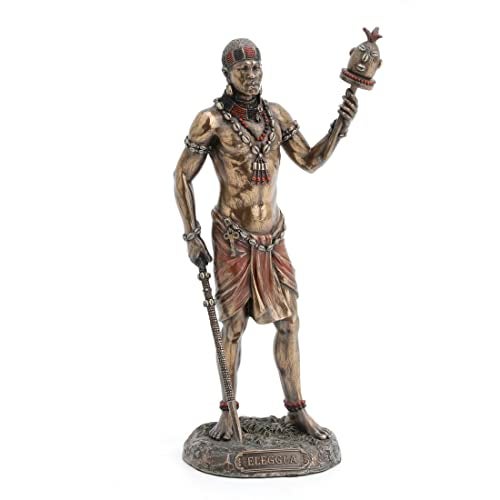 Unicorn Studio Veronese Design 8 7/8 Inch Ellugua God of Travelers African Orisha Resin Statue Bronze Finish - Image 1