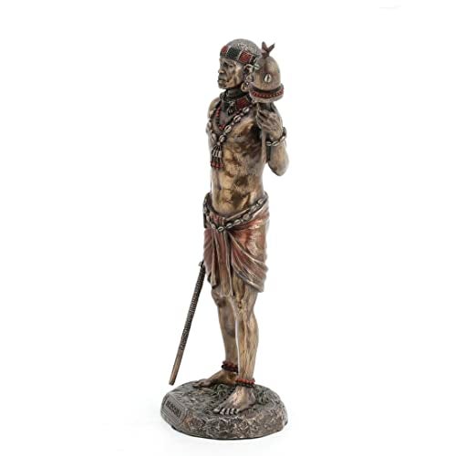 Unicorn Studio Veronese Design 8 7/8 Inch Ellugua God of Travelers African Orisha Resin Statue Bronze Finish - Image 3