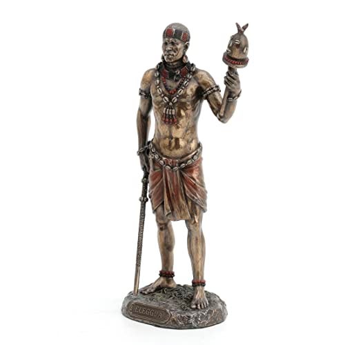 Unicorn Studio Veronese Design 8 7/8 Inch Ellugua God of Travelers African Orisha Resin Statue Bronze Finish - Image 2
