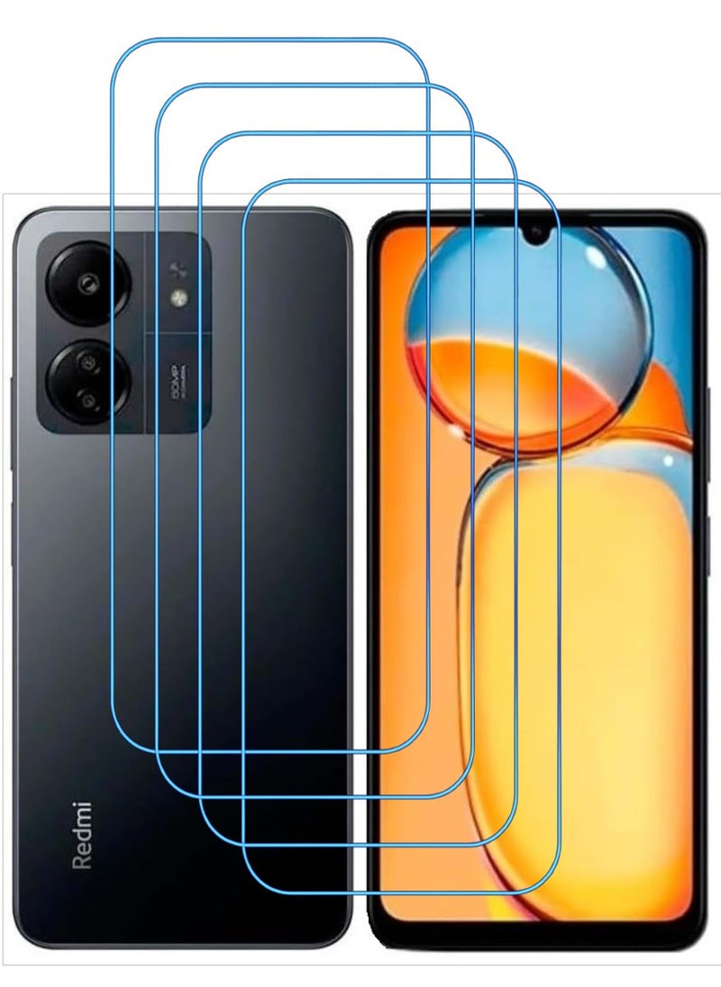 ACLIX 4 Pieces Antistatic ESD Dustproof Premium Quality High Definition Clear Tempered Glass Screen Protector Designed For Xiaomi Redmi 13C - Image 1