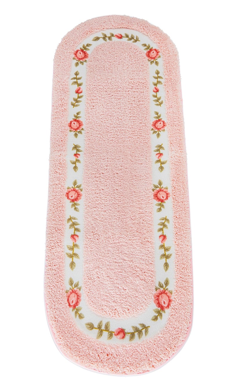 Stay Young Nice Rose Flower Area Rugs for Bedroom Living Room Bathroom Rugs Bath Mat Super Soft Non Slip Absorbent Pink 17.71 x 49.21 Inch - Image 3