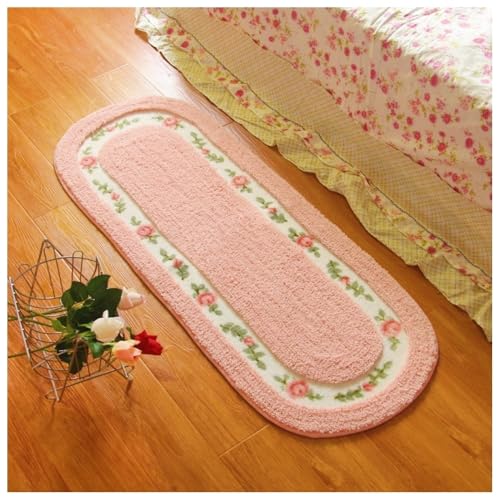 Stay Young Nice Rose Flower Area Rugs for Bedroom Living Room Bathroom Rugs Bath Mat Super Soft Non Slip Absorbent Pink 17.71 x 49.21 Inch - Image 1