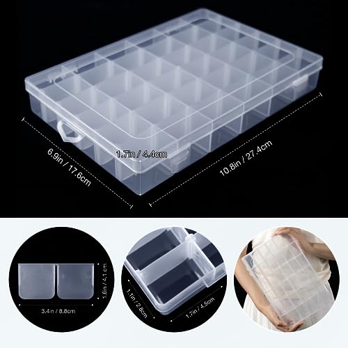 Benbilry 36 Grids Clear Plastic Organizer Box with Adjustable Dividers 36 Compartment Clear Storage Container for Bead Organizer Fishing Tackles Felt Board and Jewelry Storage - Image 5